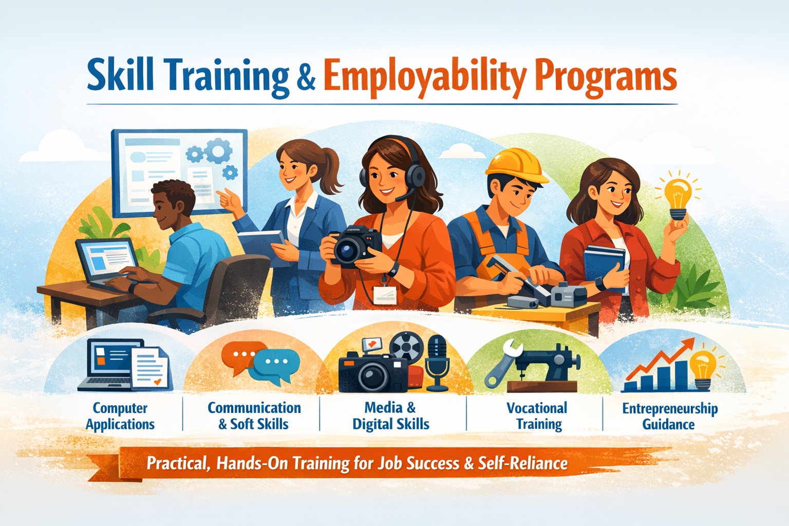 Youth participating in skill training and employability programs